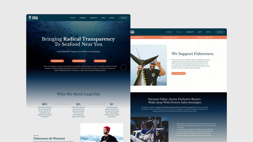 Local Fish web design by Four Fin