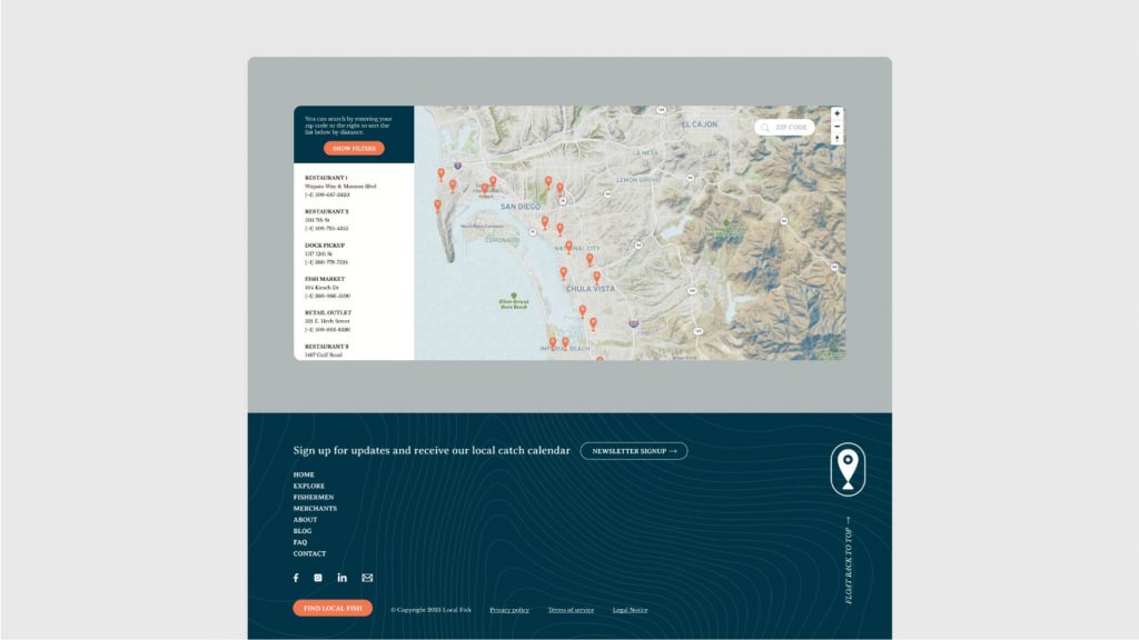 Local Fish web design by Four Fin