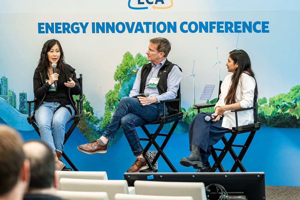 Climate Panel with three speakers at the Energy Innovation Conference