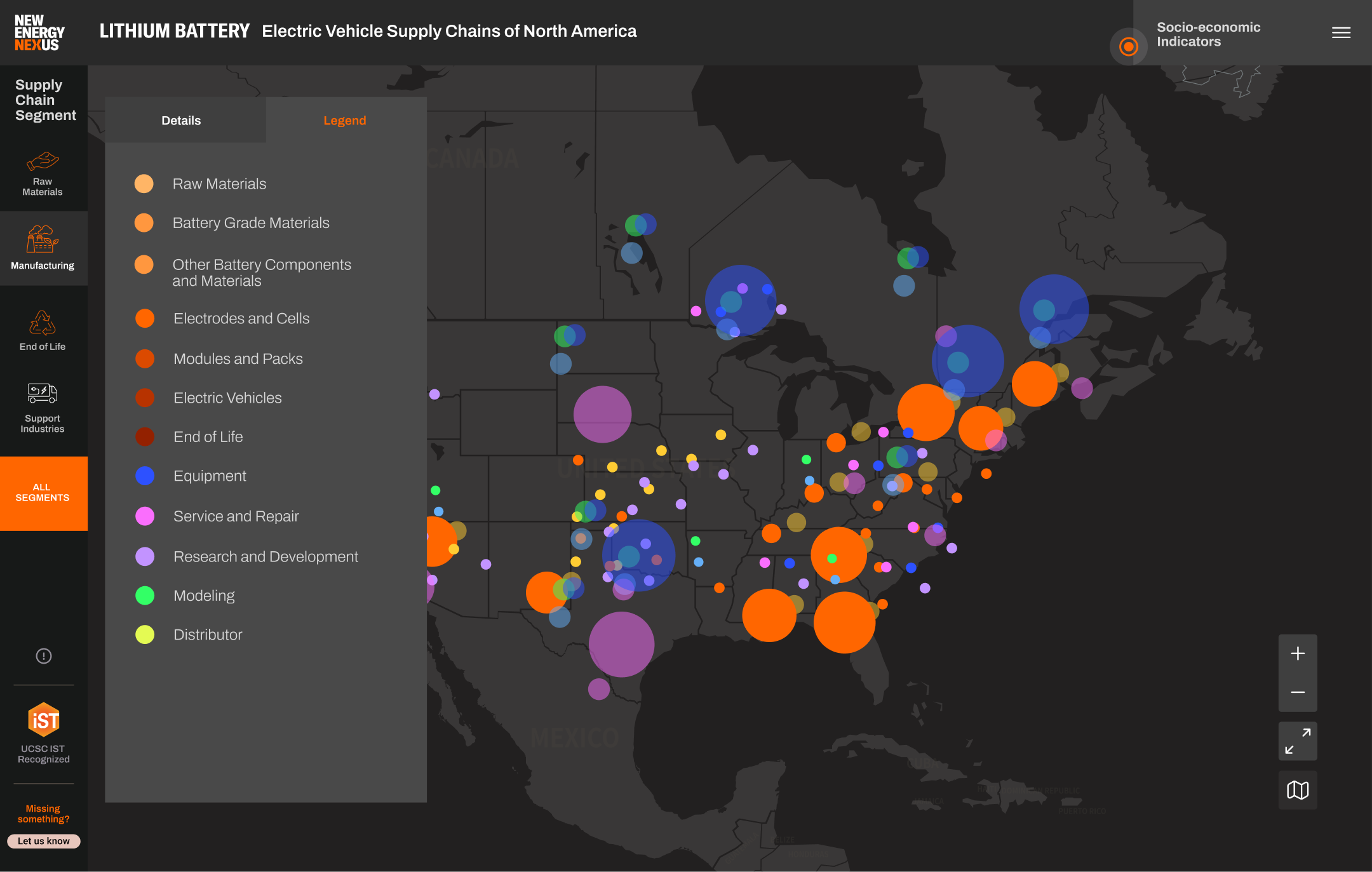 Nex Lithium battery map