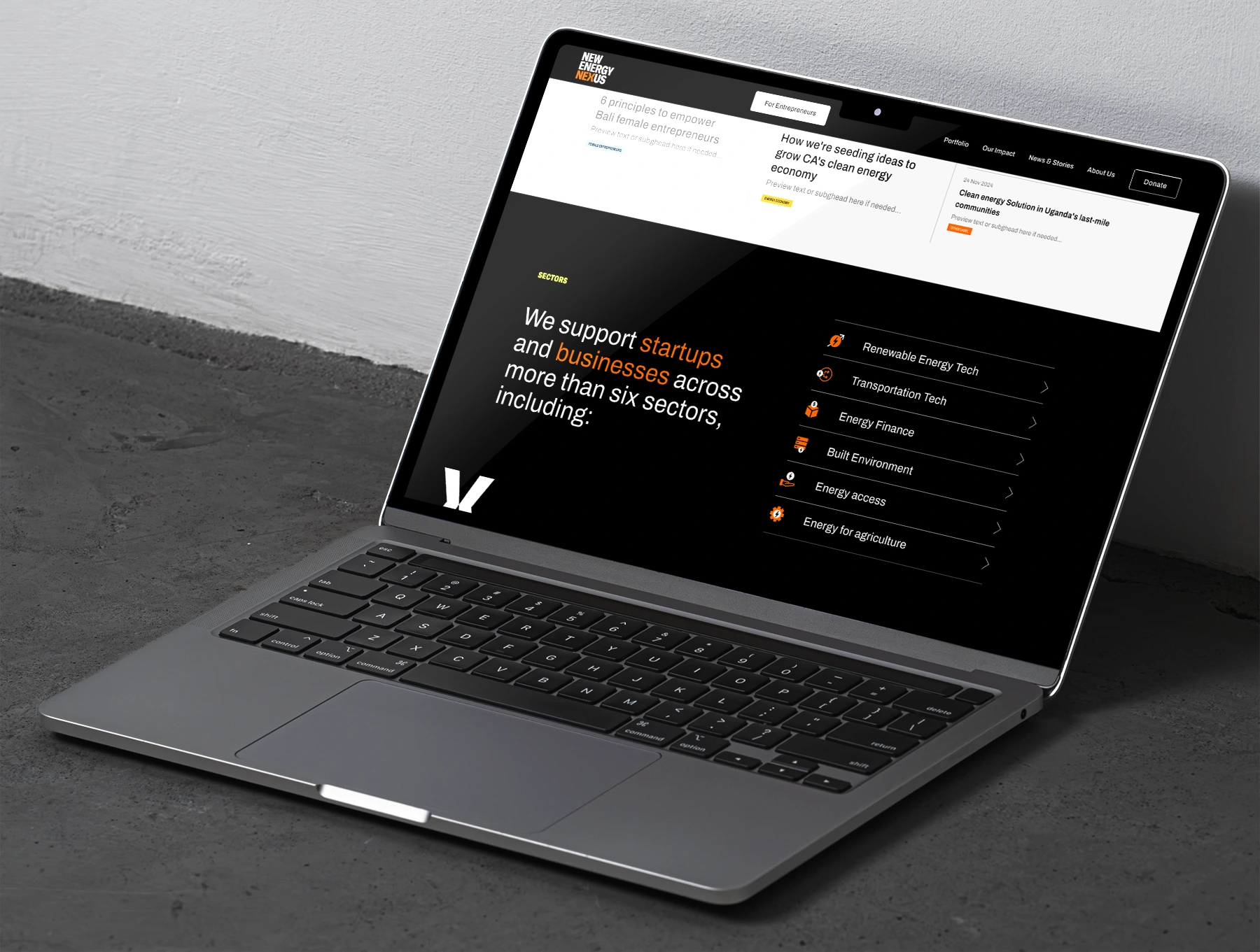 Nex web mockup