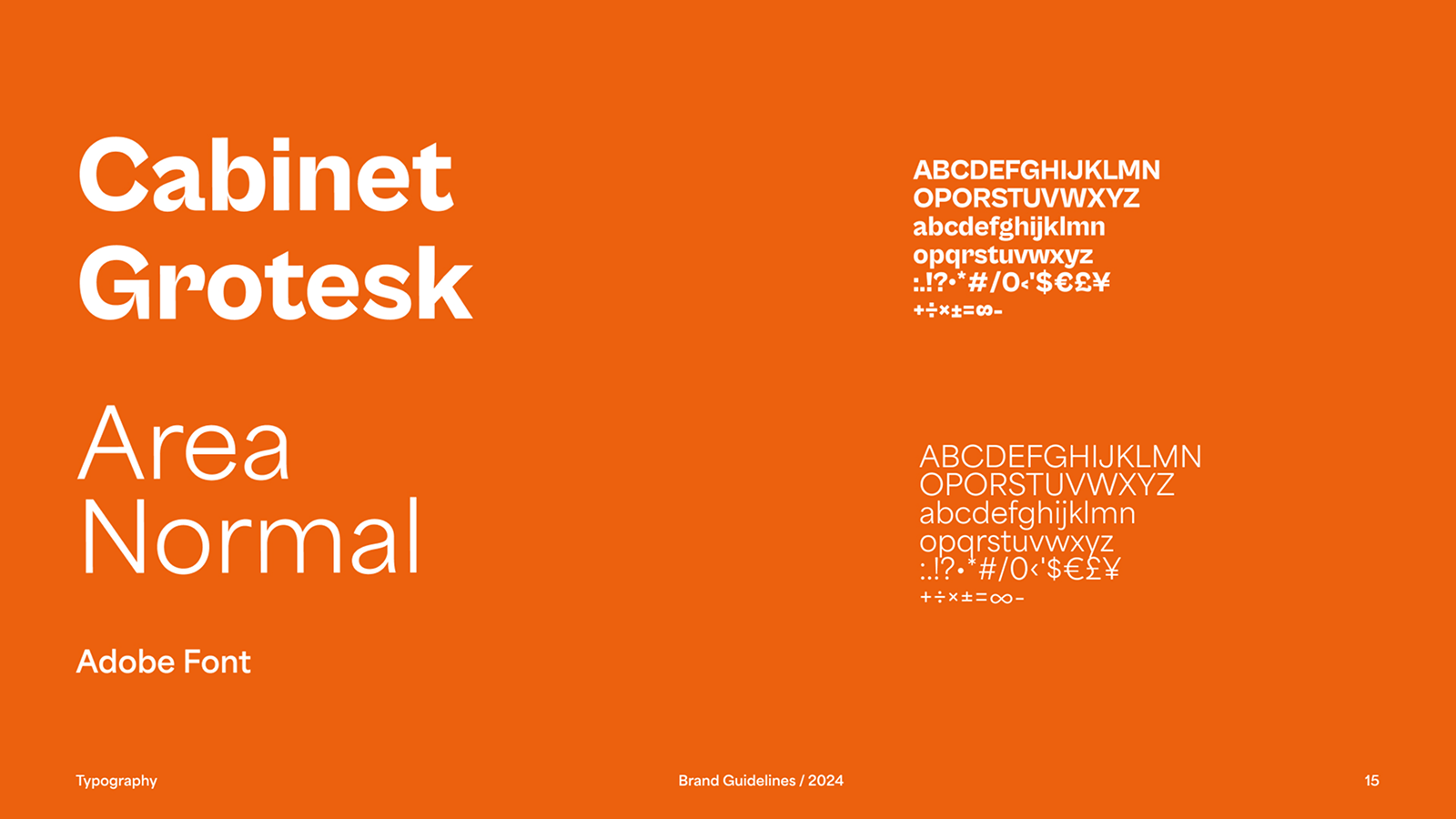 Typography for SDFSA Cabinet Grotesk