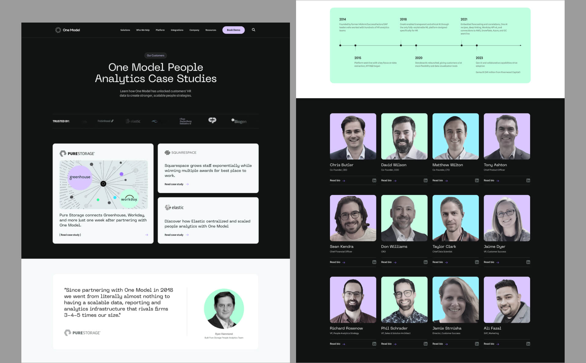 One Model website by Four Fin